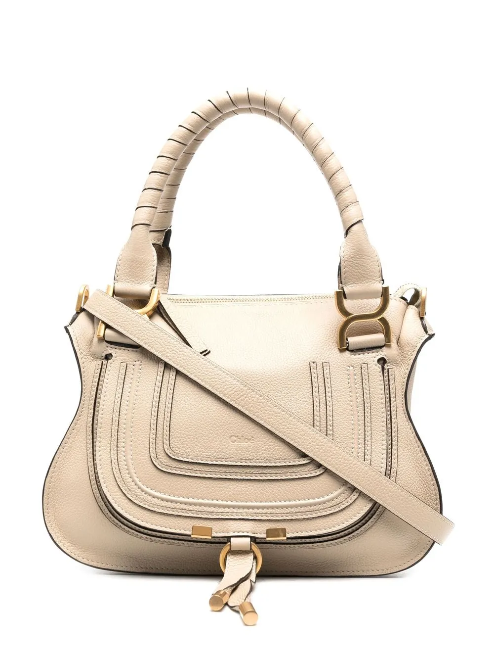 

Chloé Marcie embossed-logo tote bag - Neutrals