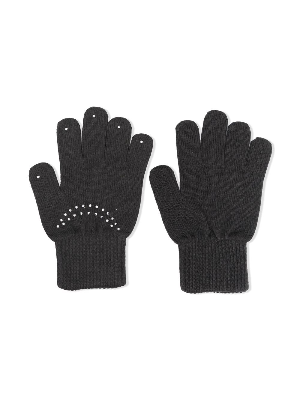 

Monnalisa guantes tejidos con detalles de cristal - Negro