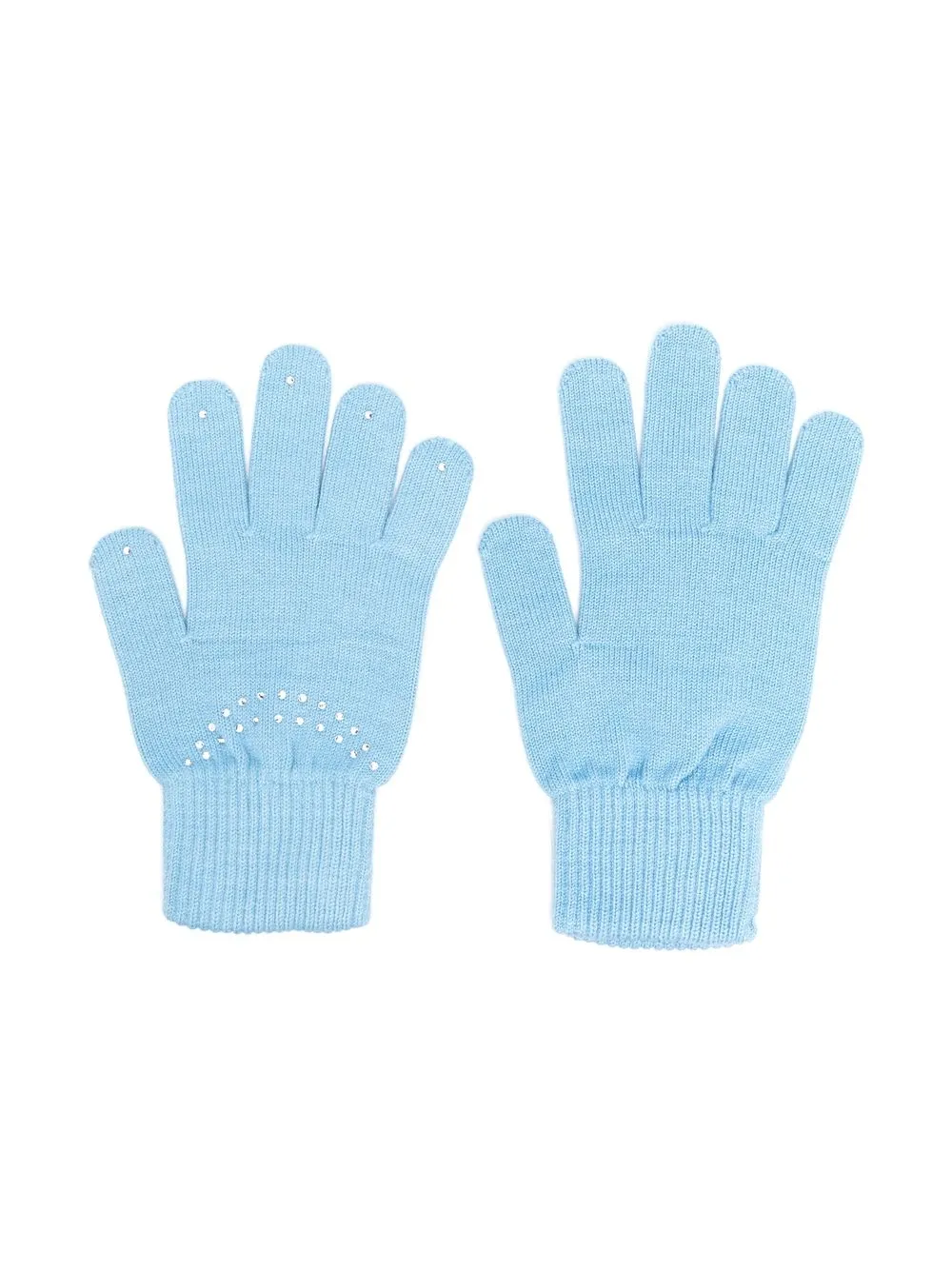 

Monnalisa crystal-embellished knitted gloves - Blue