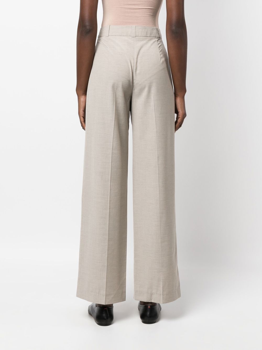 Shop Low Classic High-waisted Pleated Trousers In Neutrals