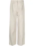Low Classic high-waisted pleated trousers - Neutrals