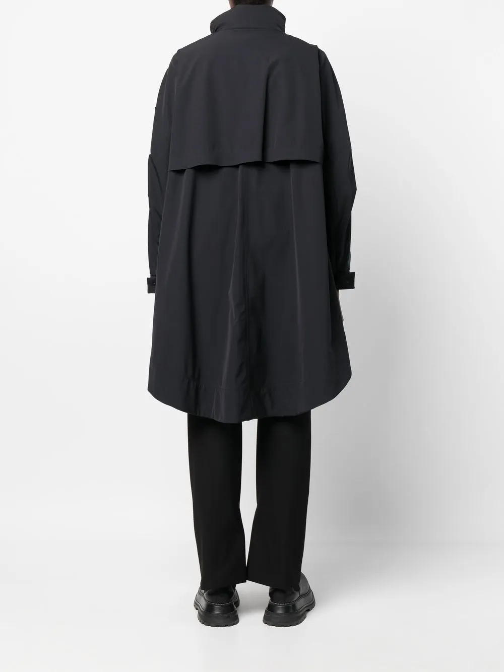 Max Mara High-neck Oversize Raincoat In Black