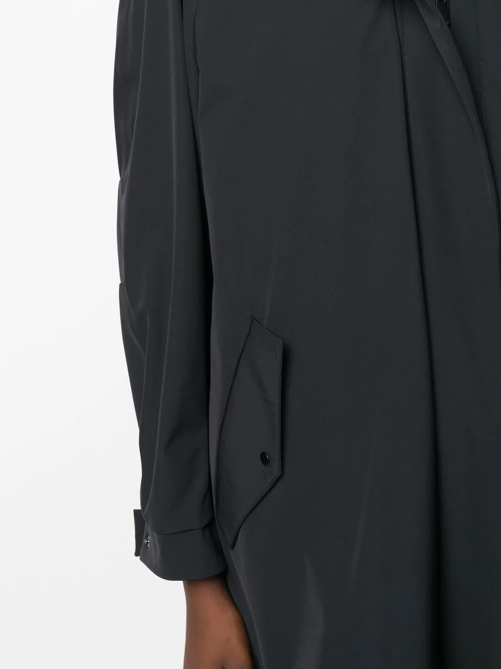 Max Mara High-neck Oversize Raincoat In Black