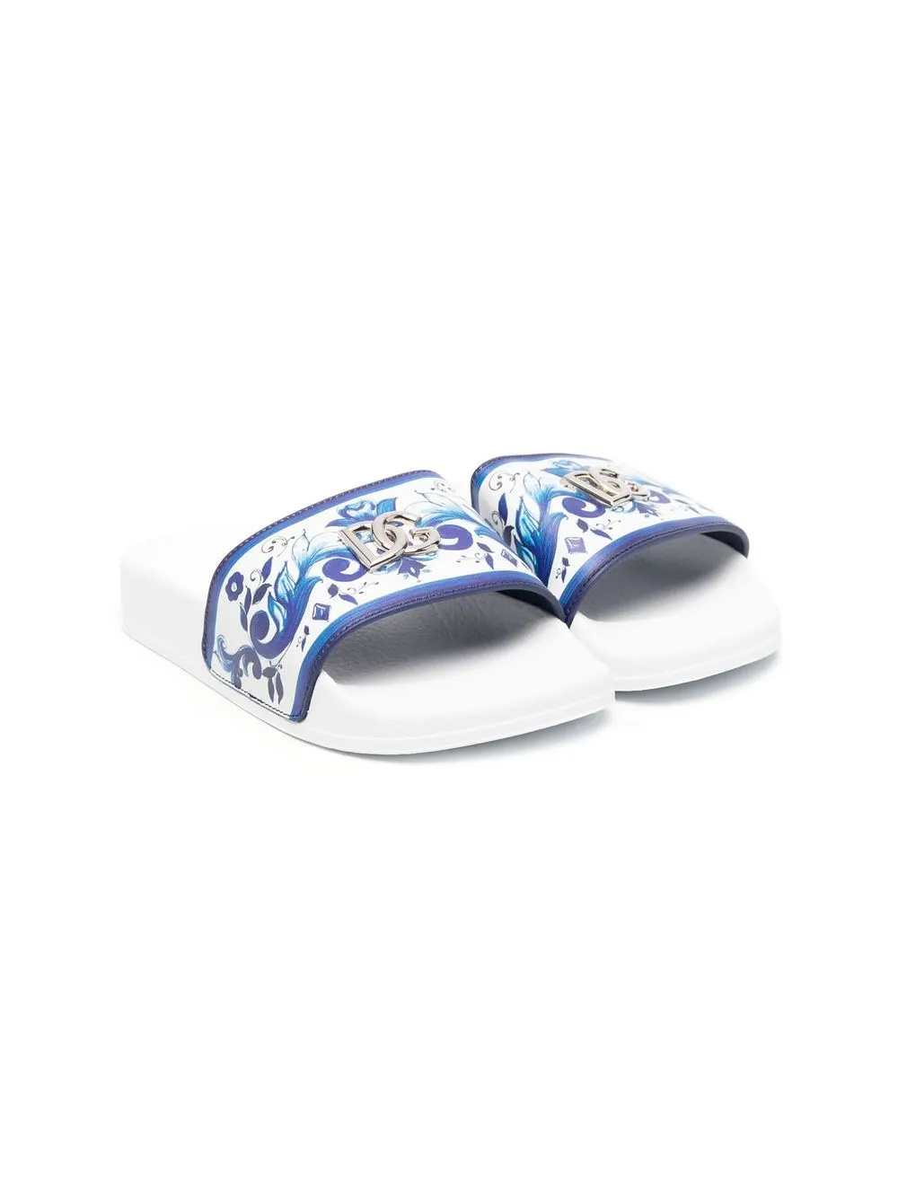 

Dolce & Gabbana Kids graphic-print sliders - Blue