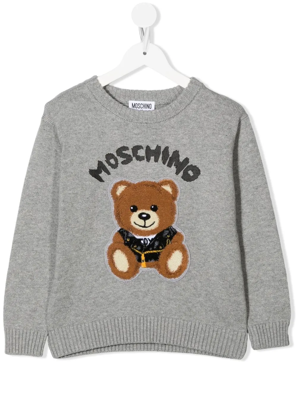 

Moschino Kids Teddy knit jumper - Grey