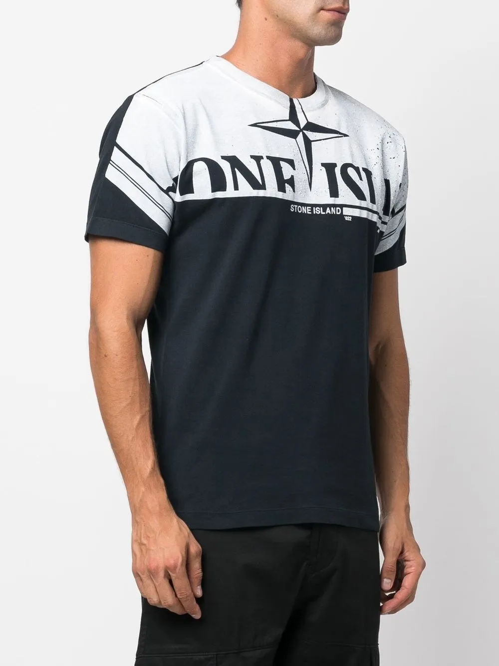 image 3 of stone island logo印花短袖t恤