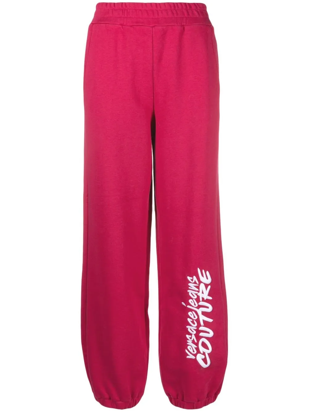 

Versace Jeans Couture logo-print cotton track pants - Pink