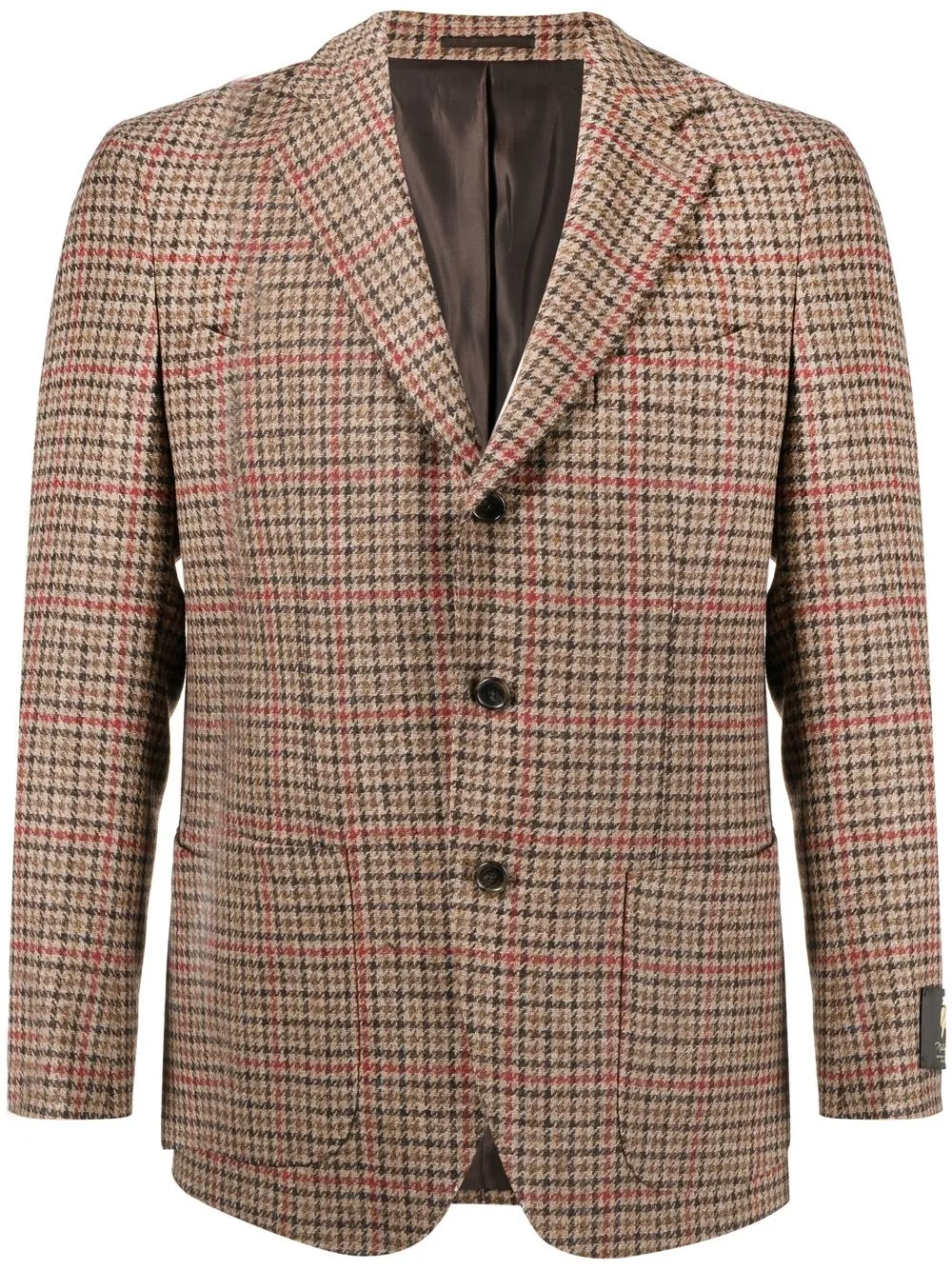 

Man On The Boon. houndstooth check single-breasted blazer - Brown