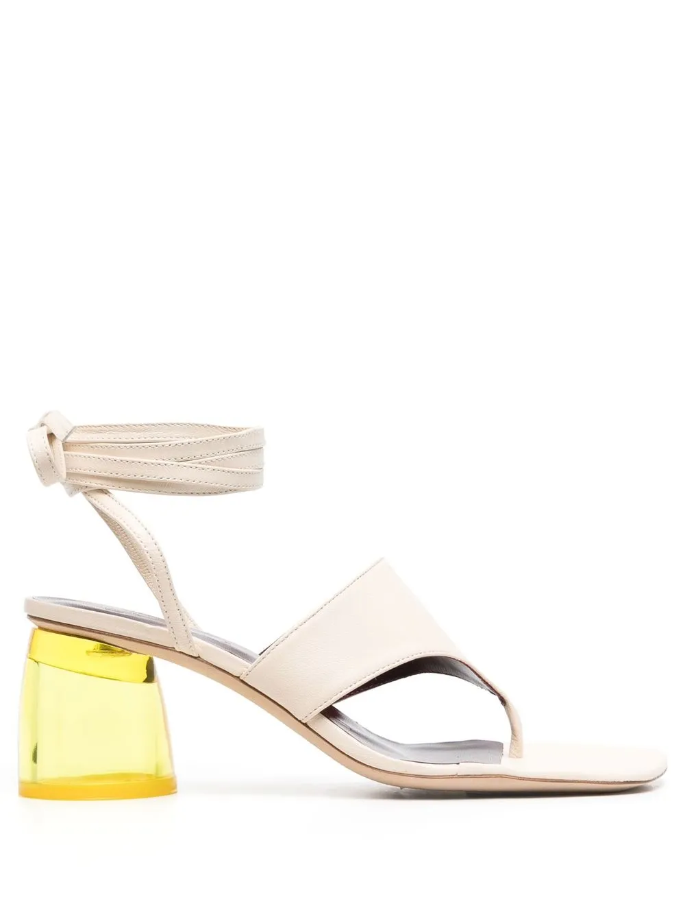 

STAUD tie-fastening 75mm block-heel sandals - Neutrals