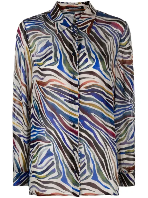 Luisa Cerano T Short Sleeve Ramie Blouse Indigo 238324/3270 234 main image 1