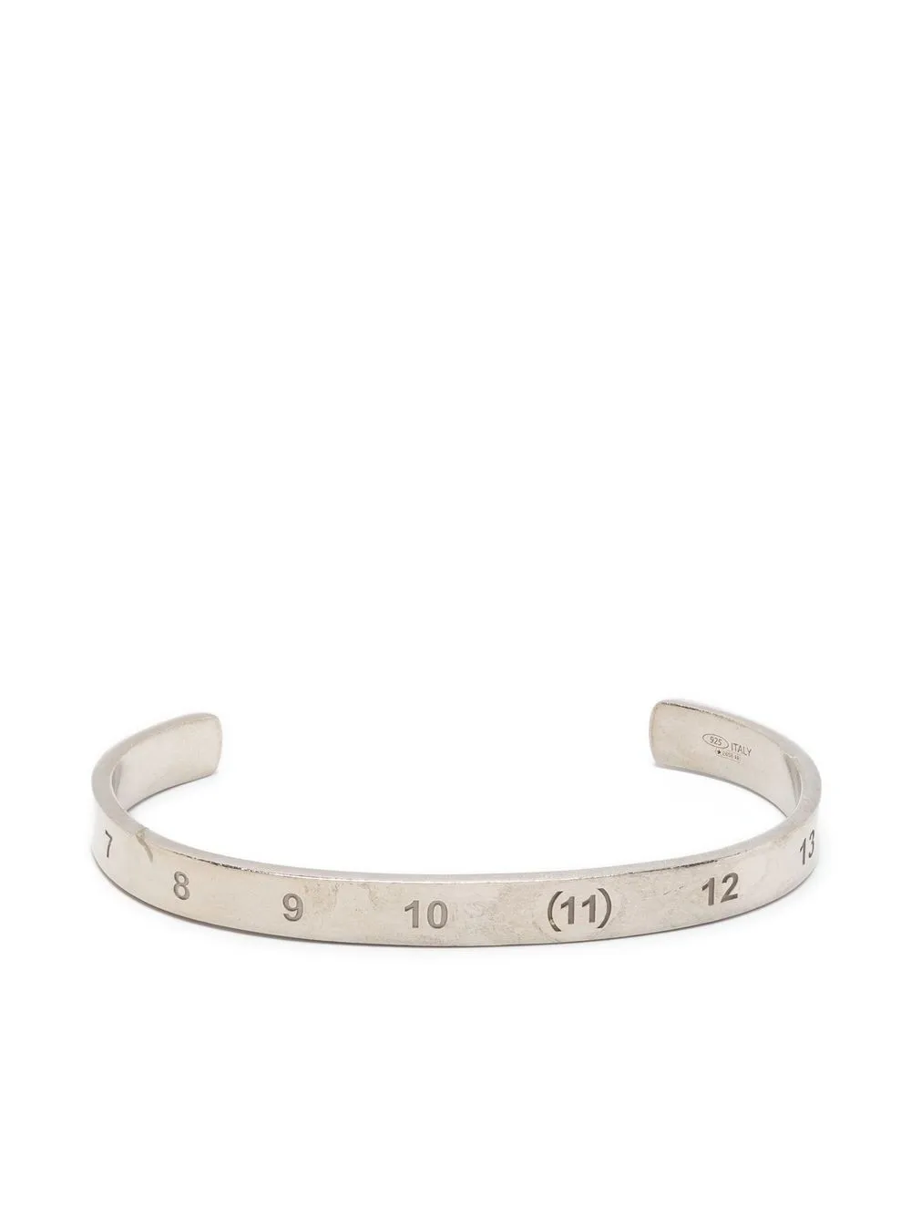 Maison Margiela Numbers-engraved Cuff Bracelet In Silver