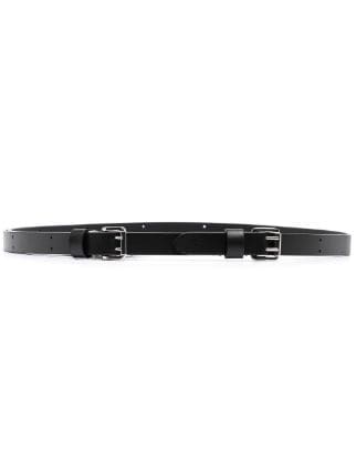 MM6 Maison Margiela double-buckle Skinny Belt - Farfetch