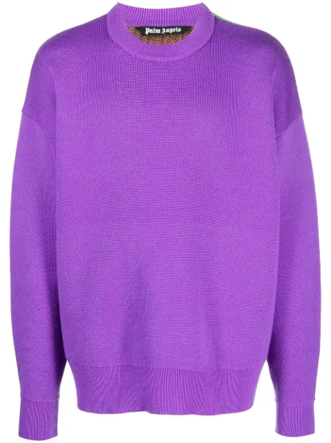 Palm Angels palm-tree wool-knit jumper