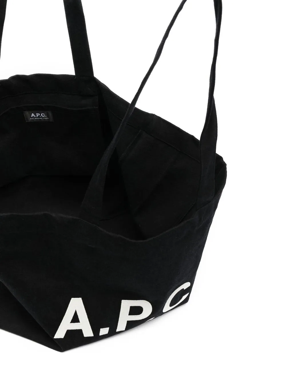 A p c Logo print Cotton Tote Bag In Black ModeSens A p c Logo print Cotton Tote Bag In Black ModeSens