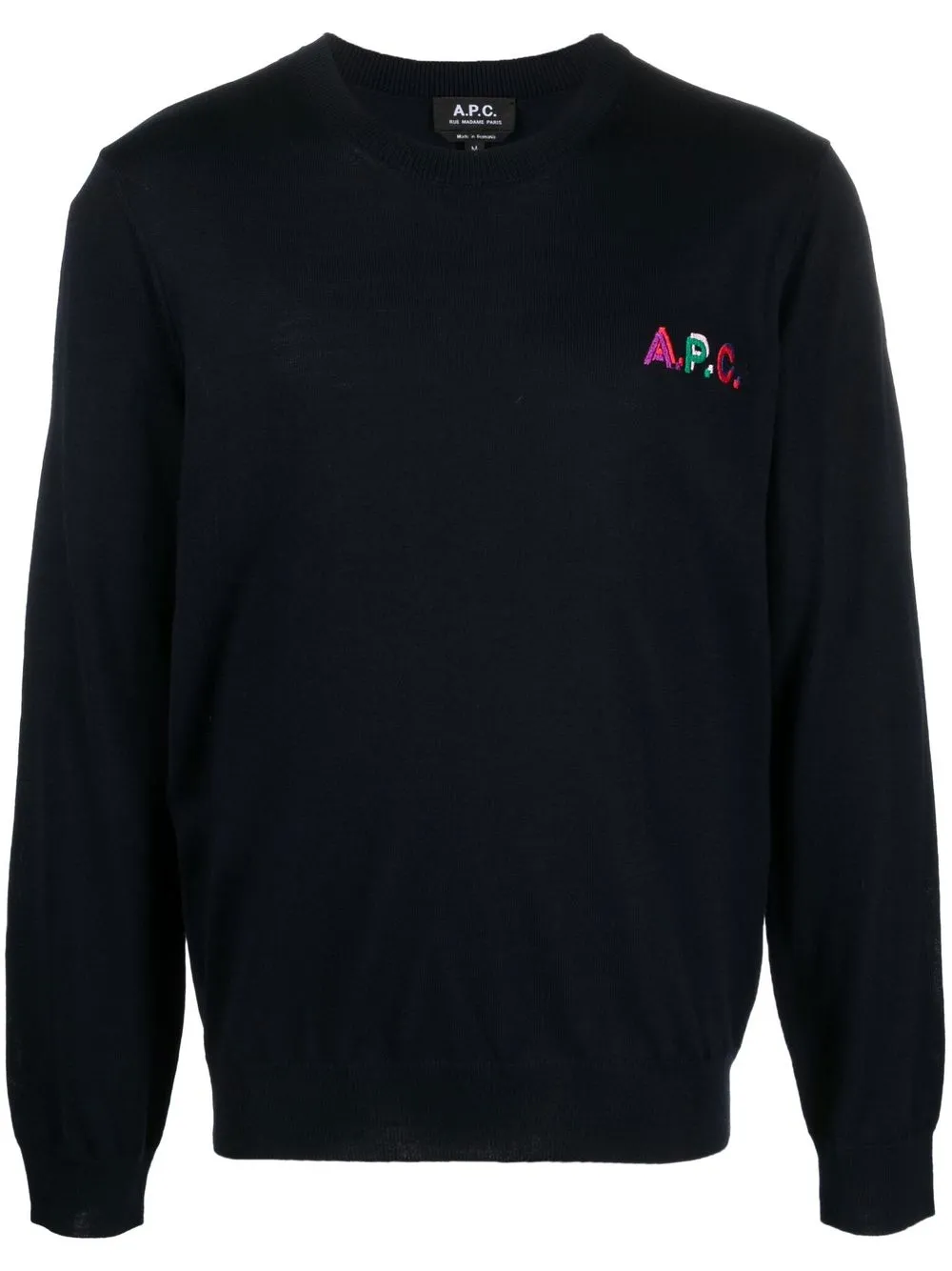 

A.P.C. embroidered logo wool-blend sweatshirt - Blue