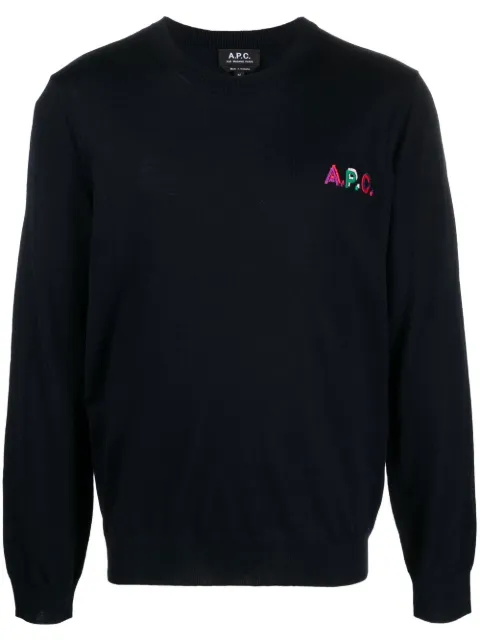 A.P.C. embroidered logo wool-blend sweatshirt Men