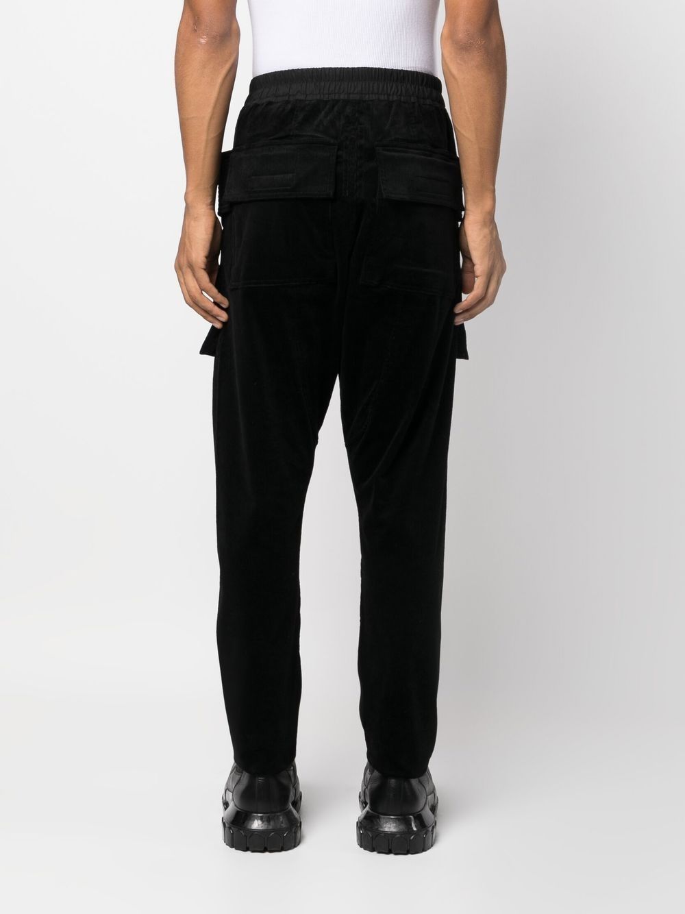 Shop Rick Owens Drkshdw Tapered Corduroy Cargo Trousers In Black