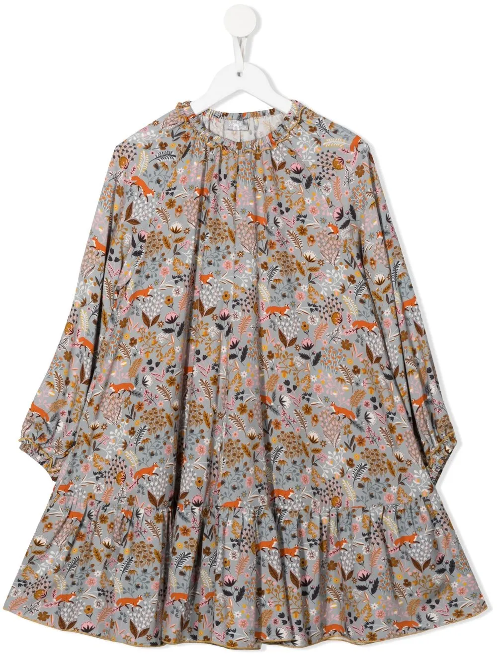 

Il Gufo vestido manga larga con estampado floral - Gris