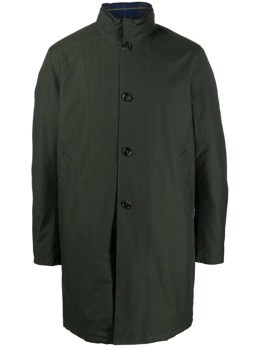 

Barbour abrigo con botones y cuello alzado - Verde