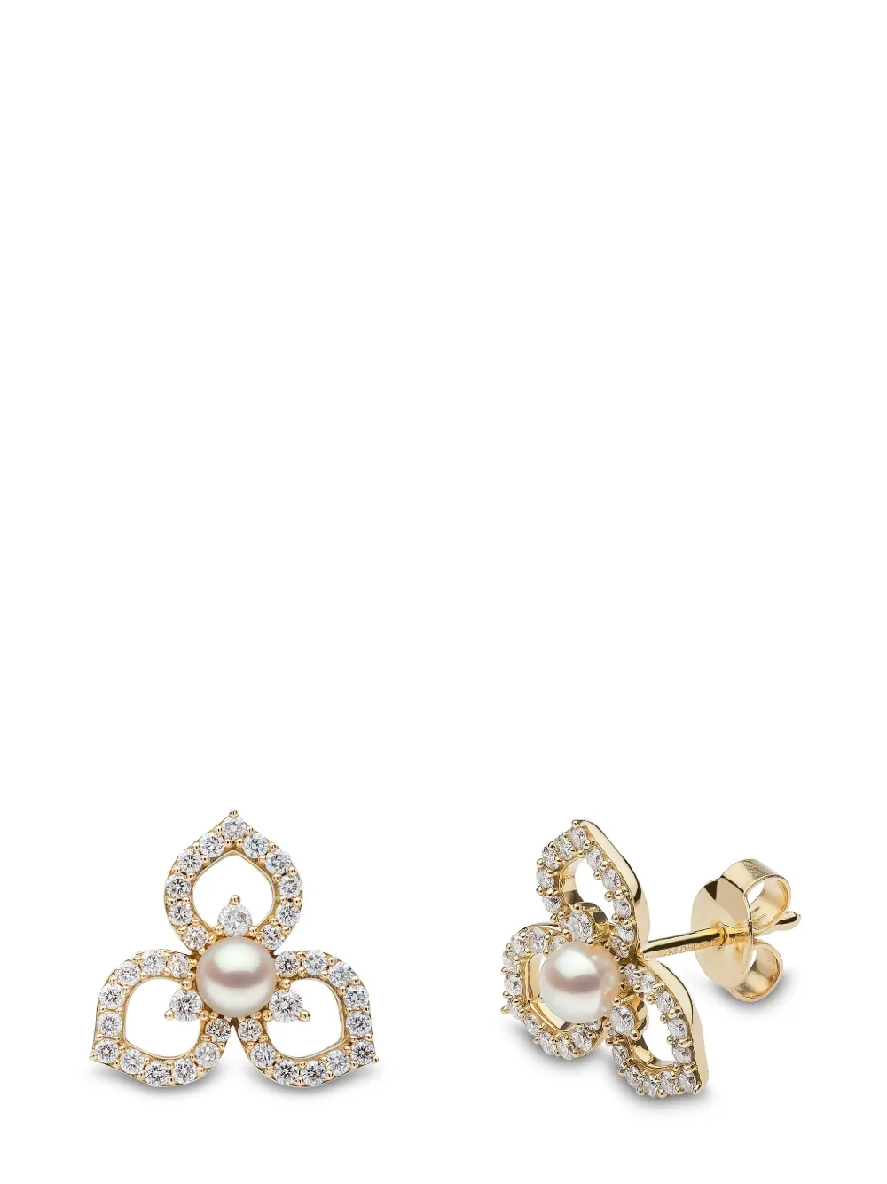 Yoko London 18kt yellow gold Petal pearl and diamond earrings | Image 2