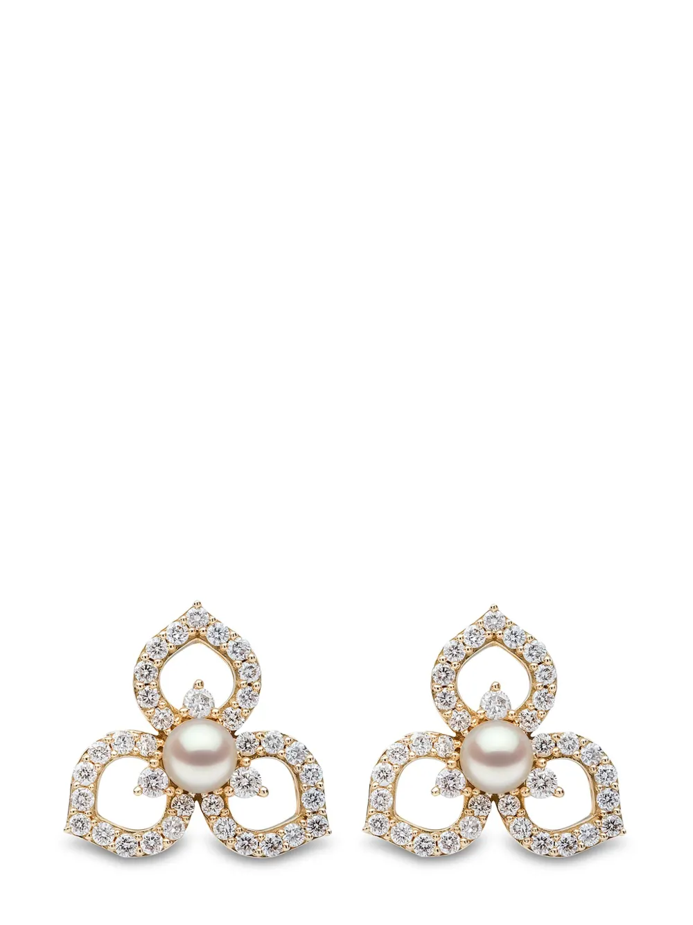 Yoko London Petal ダイヤモンド&パール ピアス 18Kイエローゴールド - ゴールドトーン Yoko London Petal ダイヤモンド&パール ピアス 18Kイエローゴールド - ゴールドトーン