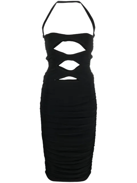 Norma Kamali cut-out detail halterneck dress