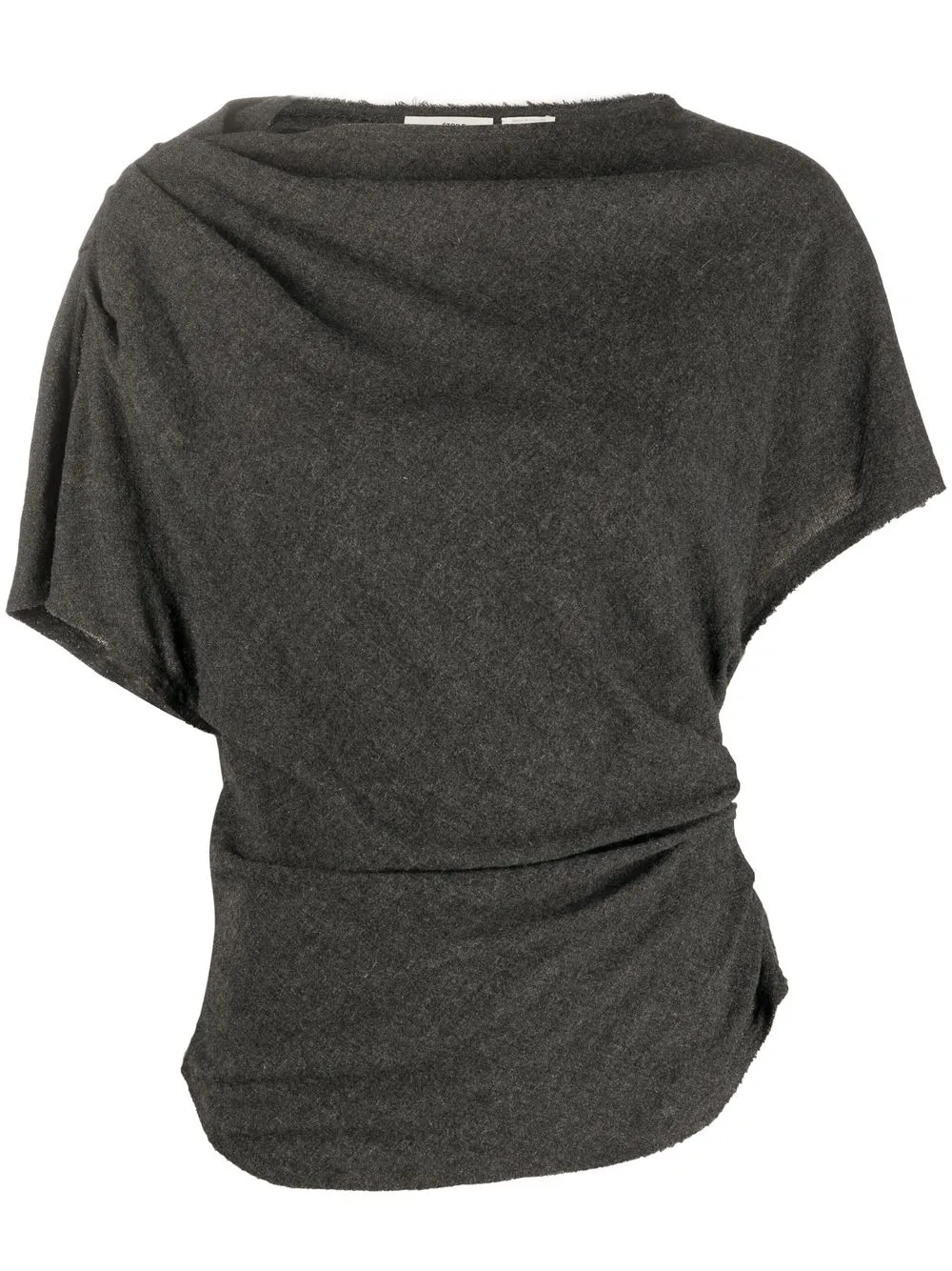 

Isabel Marant Étoile playera drapeada de manga corta - Gris