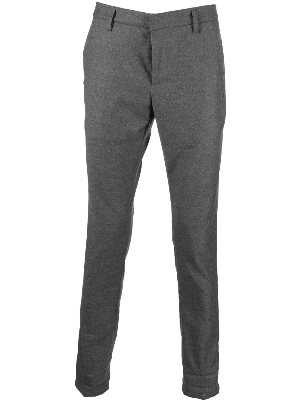 Dondup Virgin-wool Tapered Trousers In Grau