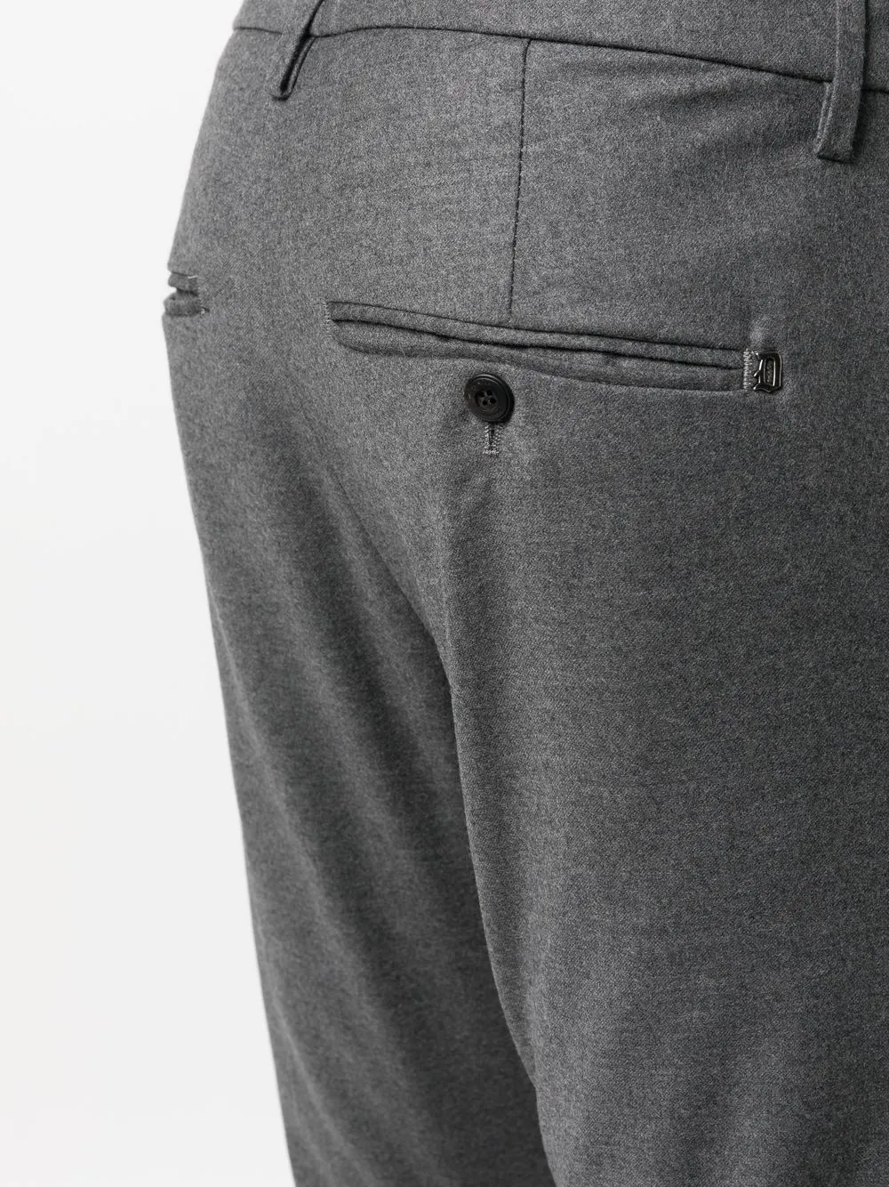 Dondup Virgin-wool Tapered Trousers In Grau