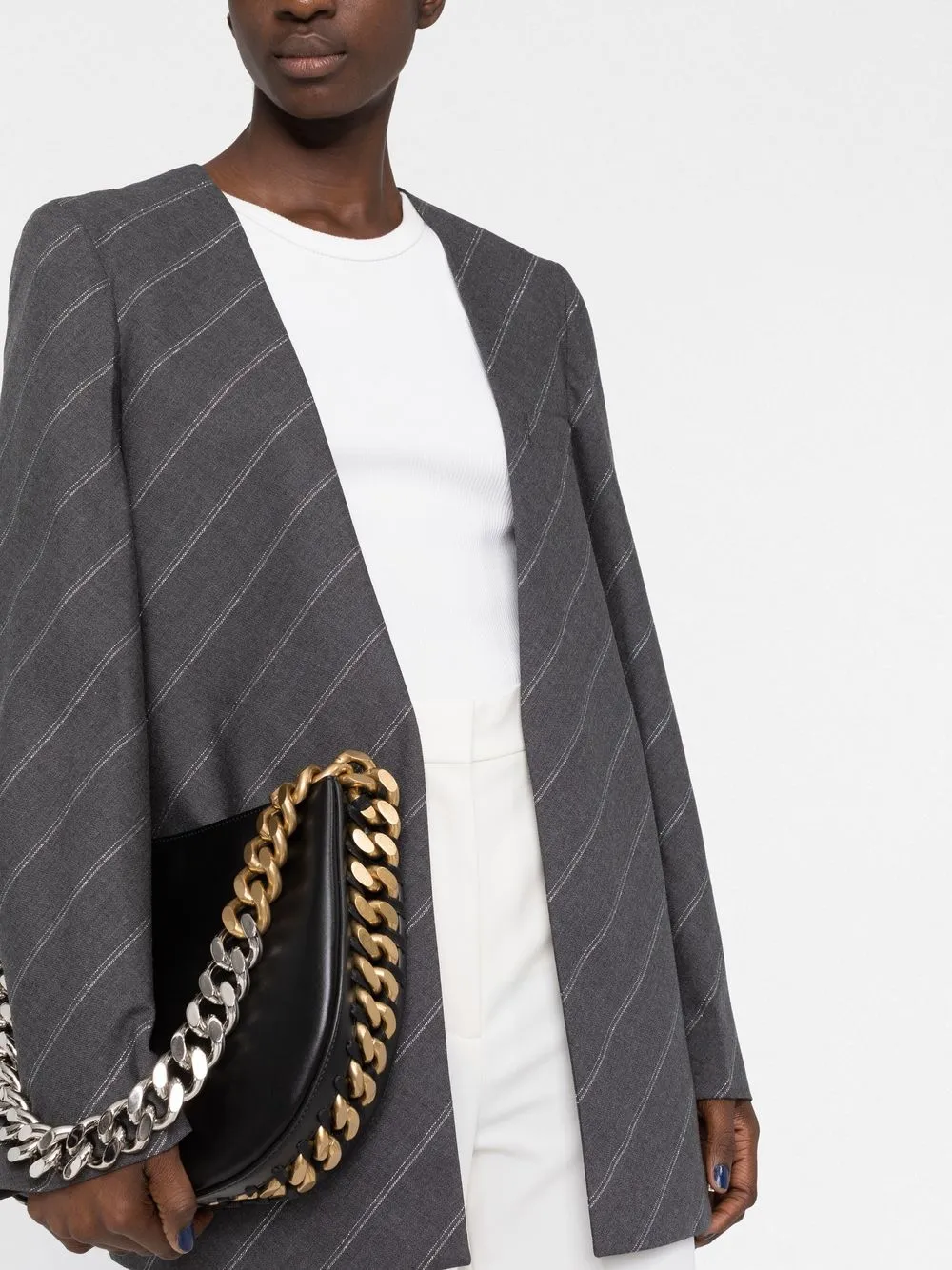 Stella Mccartney Logo-print Blazer In Grey