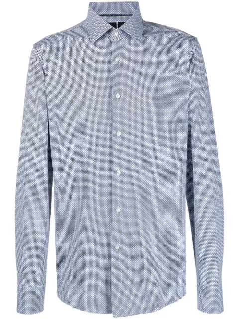 BOSS Camisa mangas longas com estampa geométrica