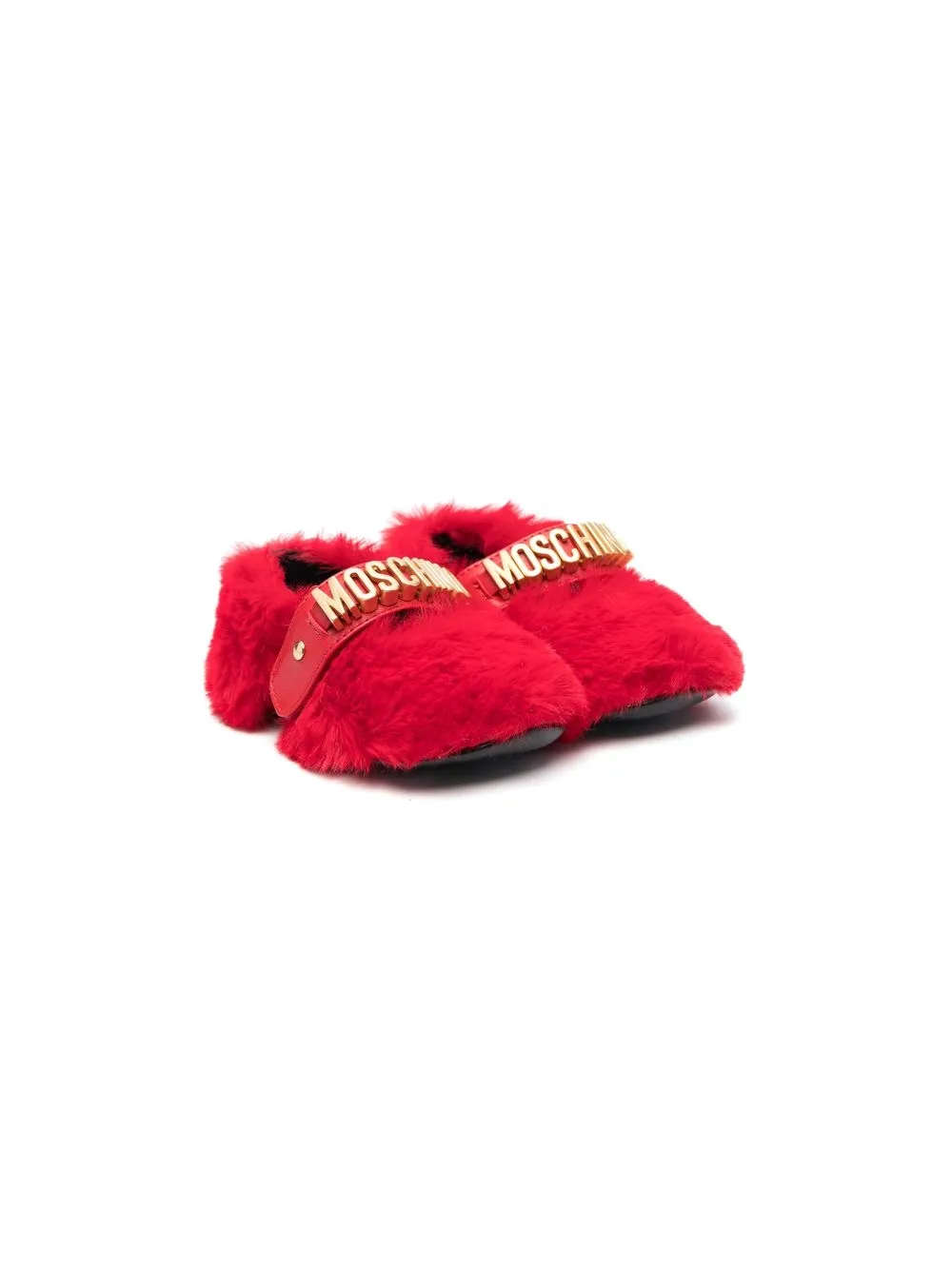 

Moschino Kids flats texturizadas de pelo artificial - Rojo