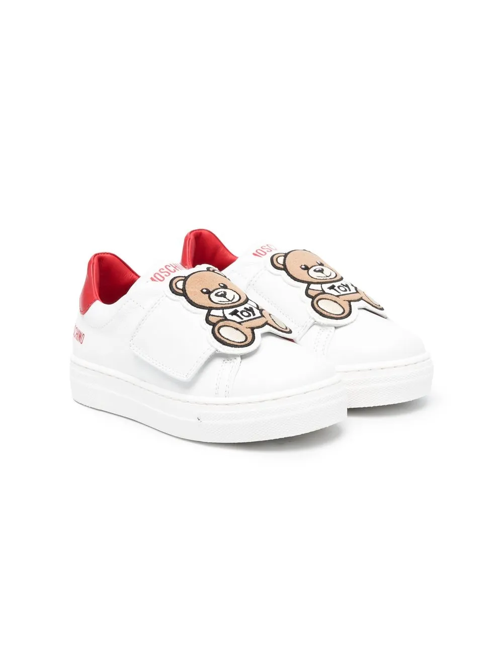 

Moschino Kids teddy touch-strap sneakers - White