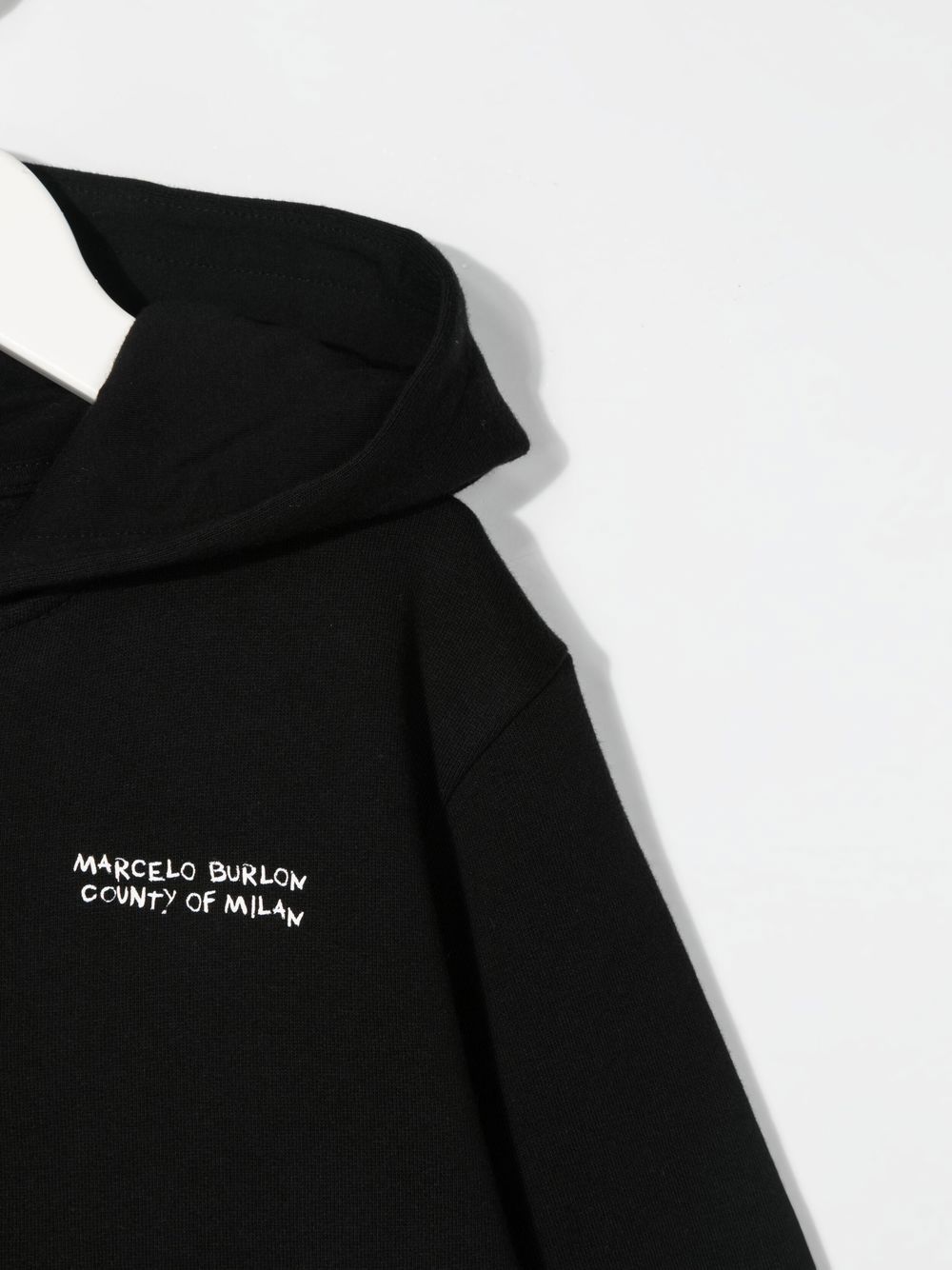 Shop Marcelo Burlon County Of Milan Logo Embroidered Hoodie In Black