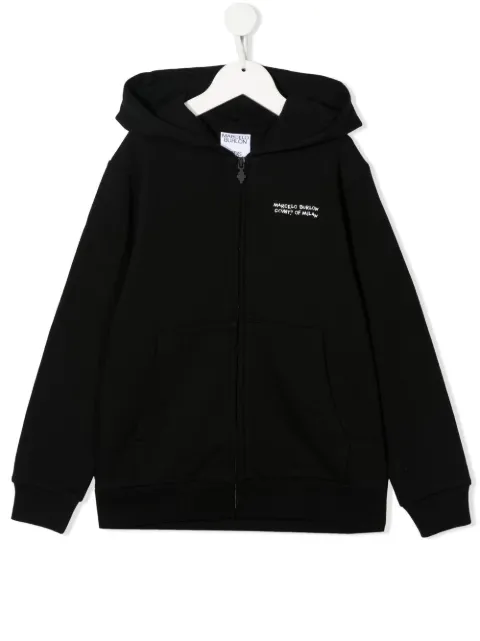 COUNTY OF MILAN KIDS logo embroidered hoodie