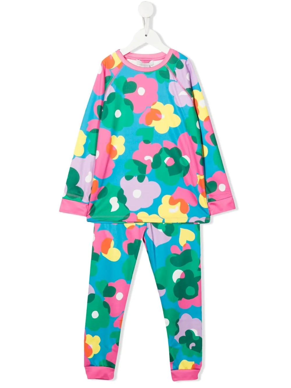 

Stella McCartney Kids traje deportivo con estampado floral - Azul