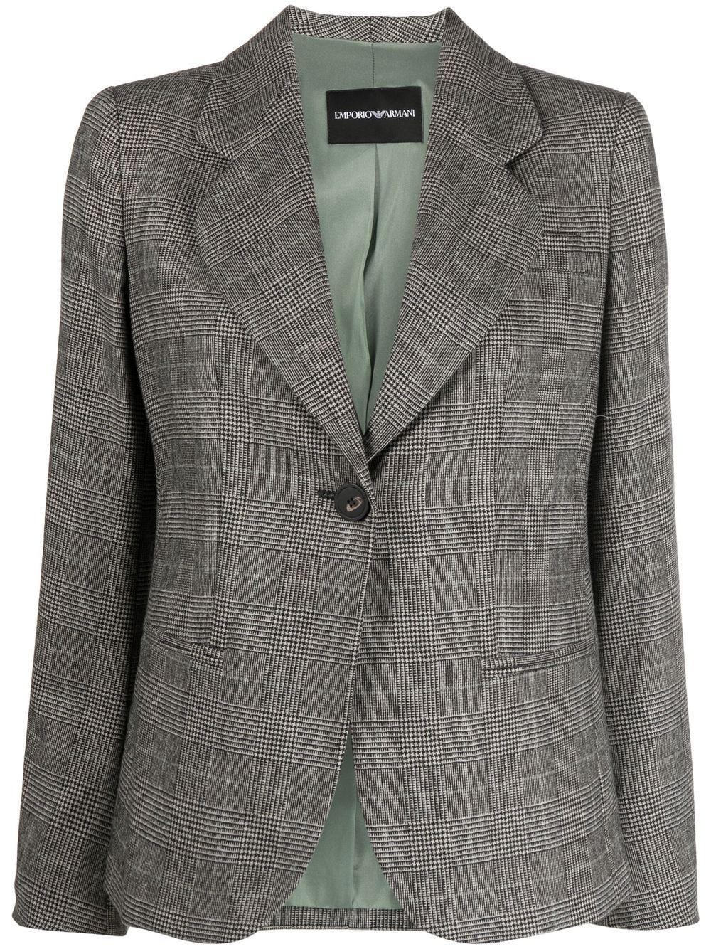 

Emporio Armani Prince of Wales checked blazer - Black