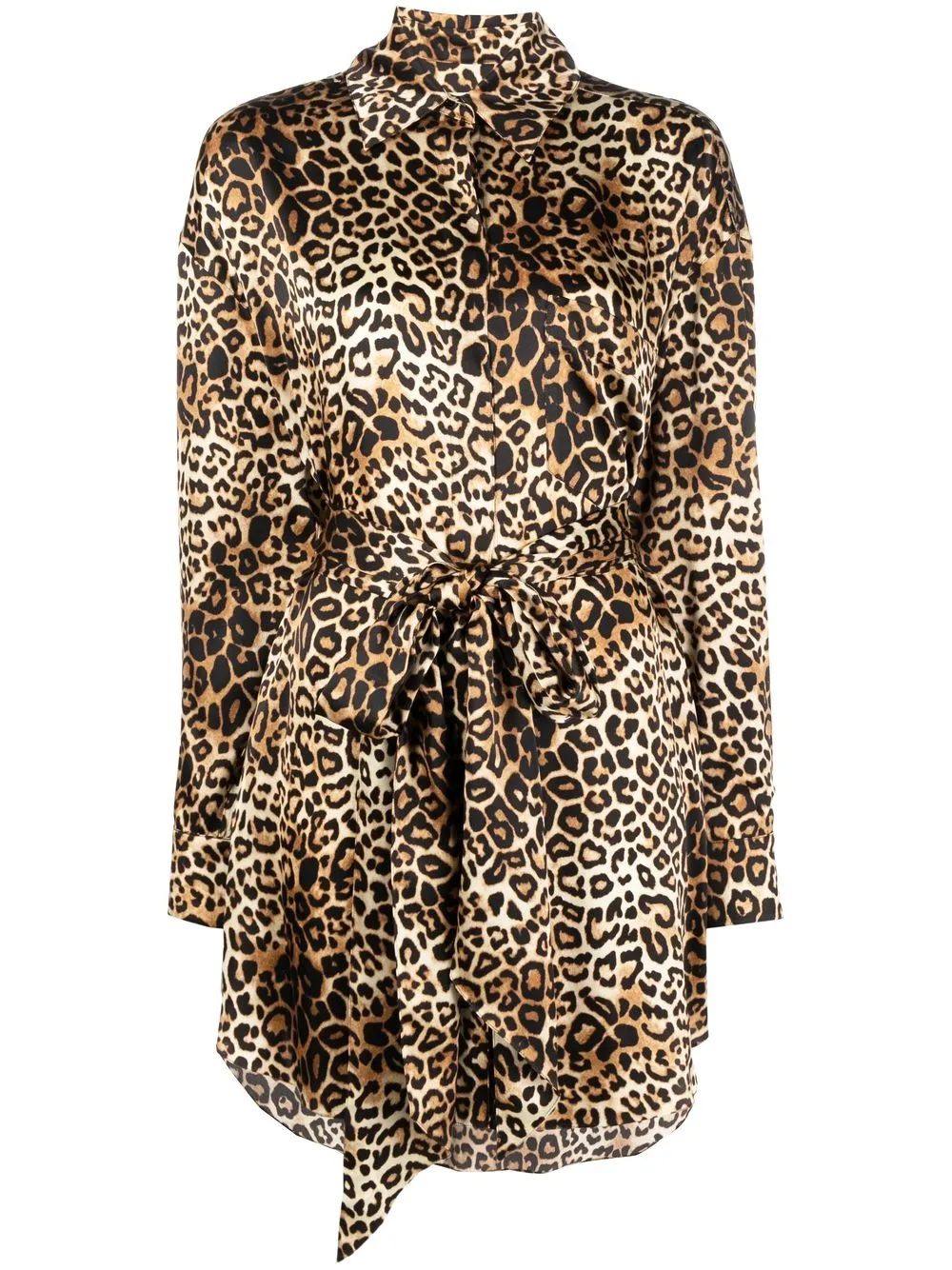 

Alexandre Vauthier leopard-print silk shirt dress - Neutrals