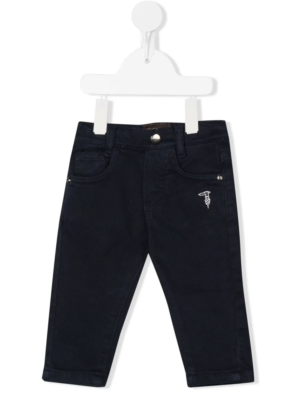 

TRUSSARDI JUNIOR jeans con logo bordado - Azul