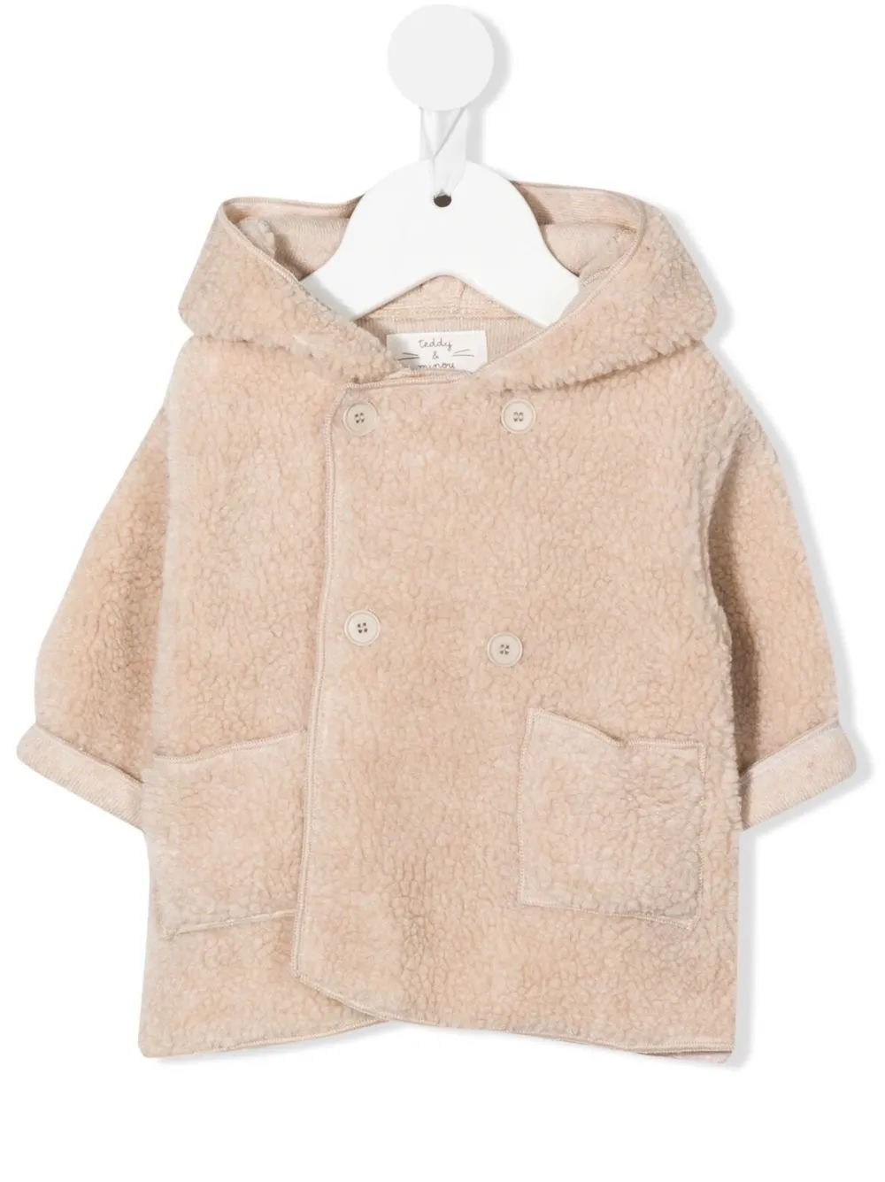 

TEDDY & MINOU teddy double-breasted hooded coat - Neutrals