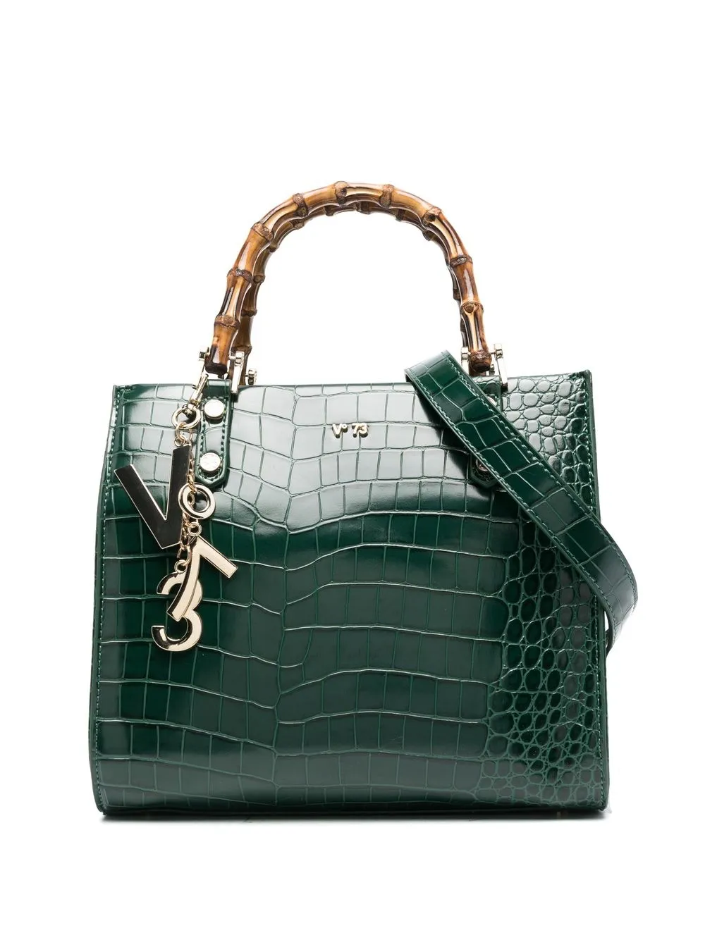 

V°73 Perla bamboo handle tote bag - Green