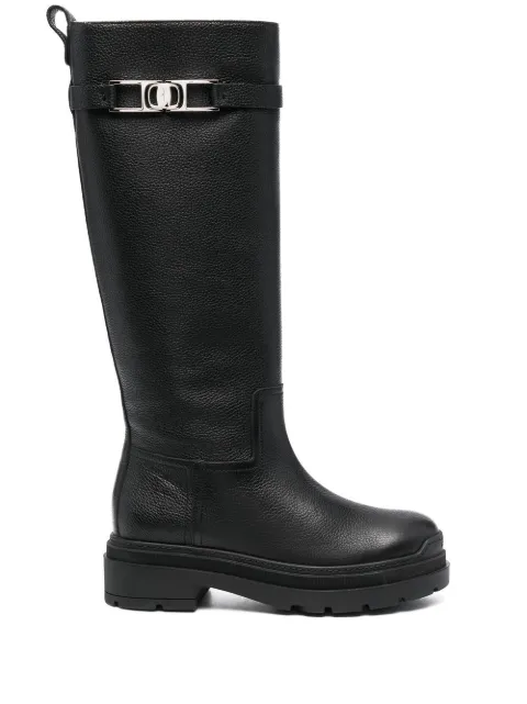 Ferragamo Vara Chain knee-high boots
