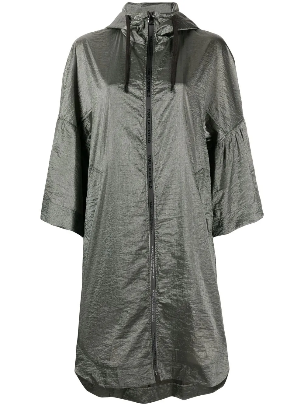 

Karl Lagerfeld parka con volantes en las mangas - Gris