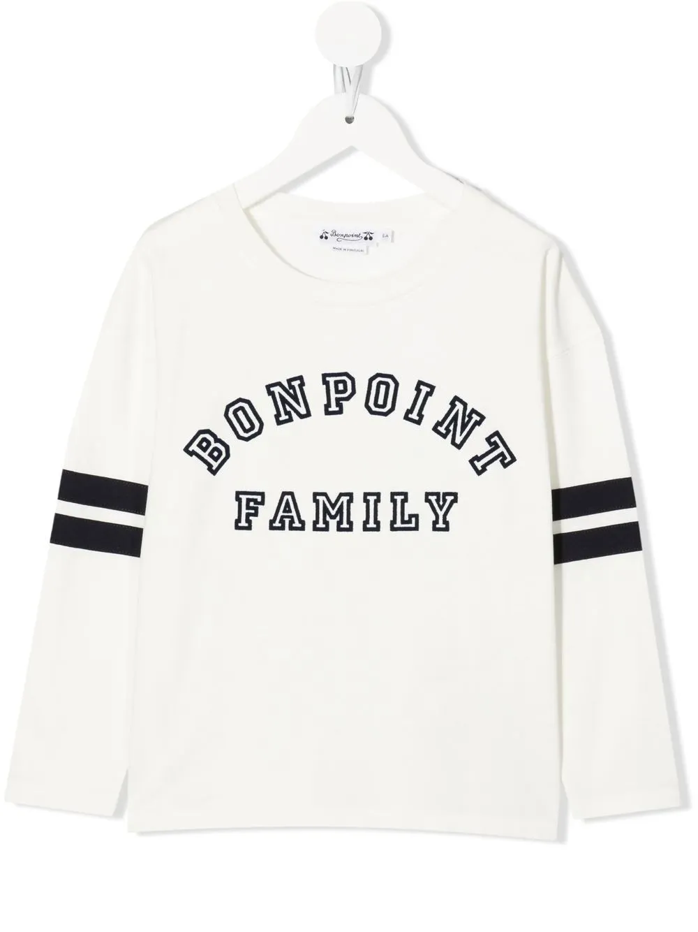 

Bonpoint playera manga larga con logo estampado - Blanco