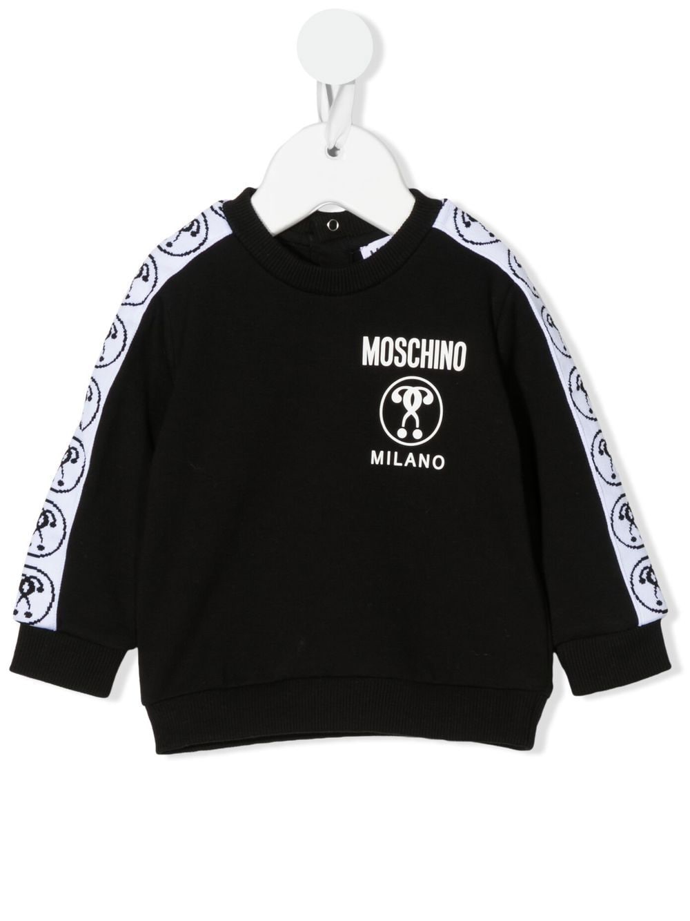 

Moschino Kids logo-print stripe-trim sweatshirt - Black