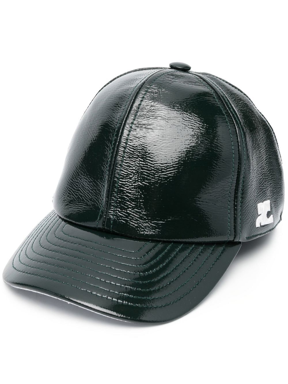 Courrèges High-shine Baseball Cap In Green