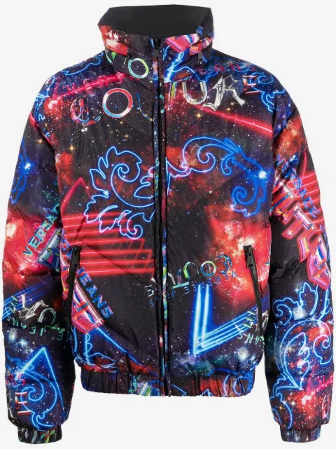 Versace Jeans Couture motif-print down-filled jacket