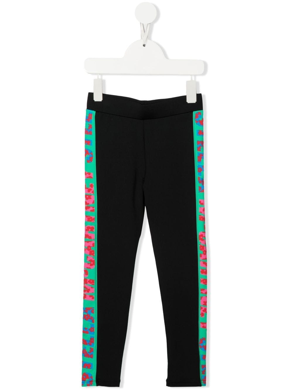 stella mccartney kids legging à logo imprimé - noir