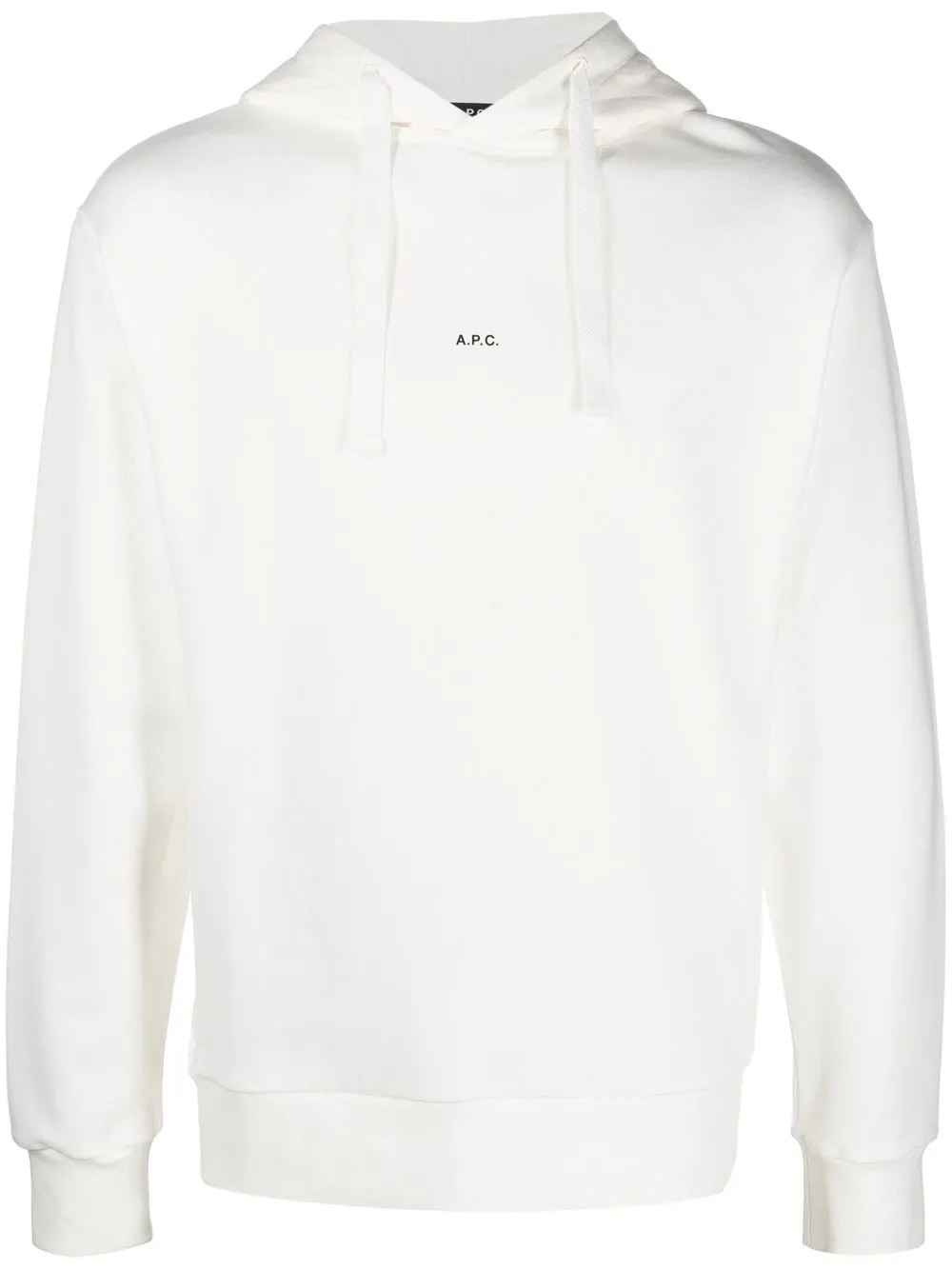 

A.P.C. logo-print cotton hoodie - White