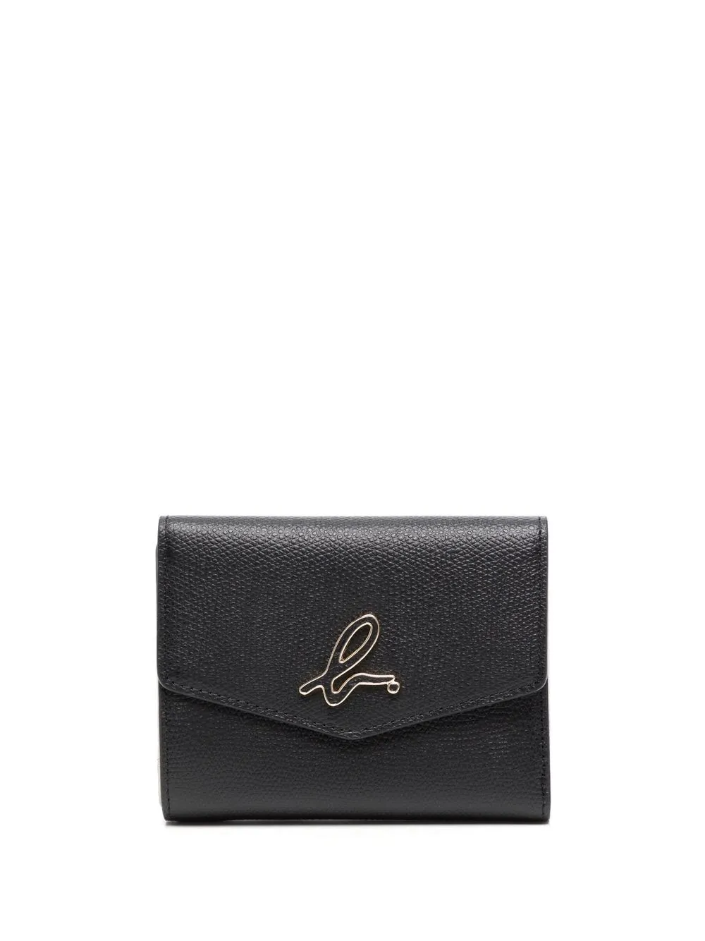 

agnès b. logo-lettering leather wallet - Black